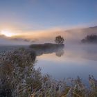 letzter Morgennebel am See