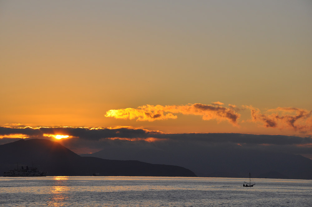 Letzter Sonnenschein auf die Insel Elba