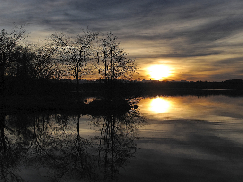 Letzter Sonnenuntergang 2012 am Starnberger See