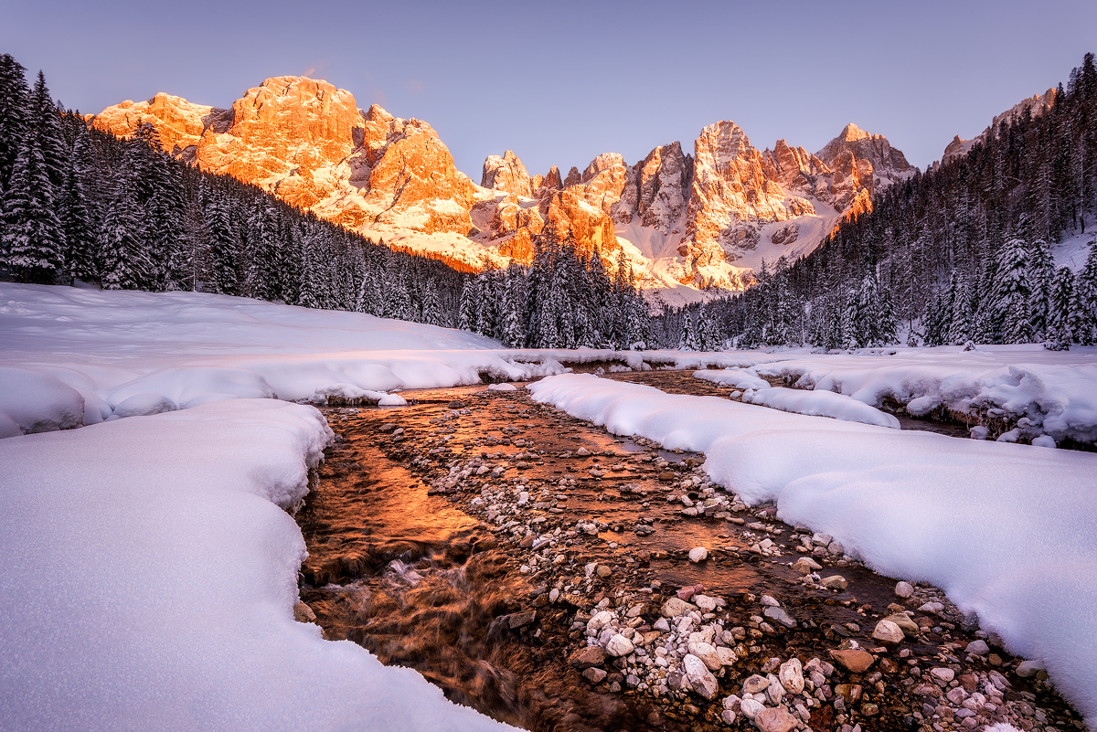 Letztes Glühen in den Dolomiten