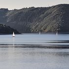 Letztes Licht am Rursee in der Eifel