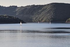 Letztes Licht am Rursee in der Eifel