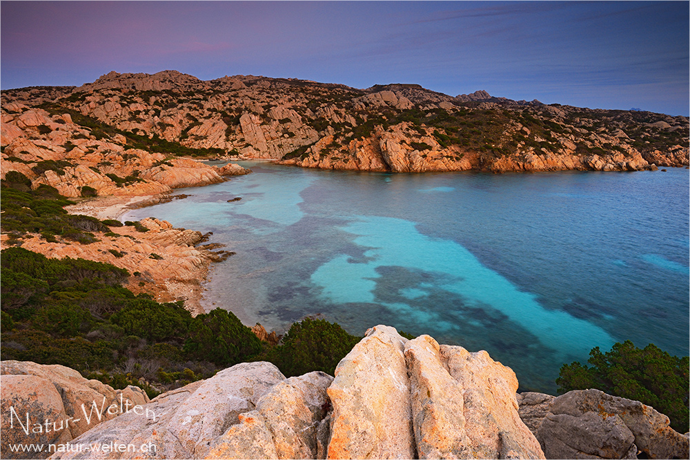 Letztes Licht an der Cala Napoletana