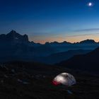 Letztes Licht in den Dolomiten