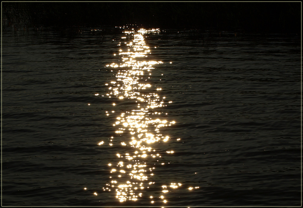 letztes sonnenfunkeln am see