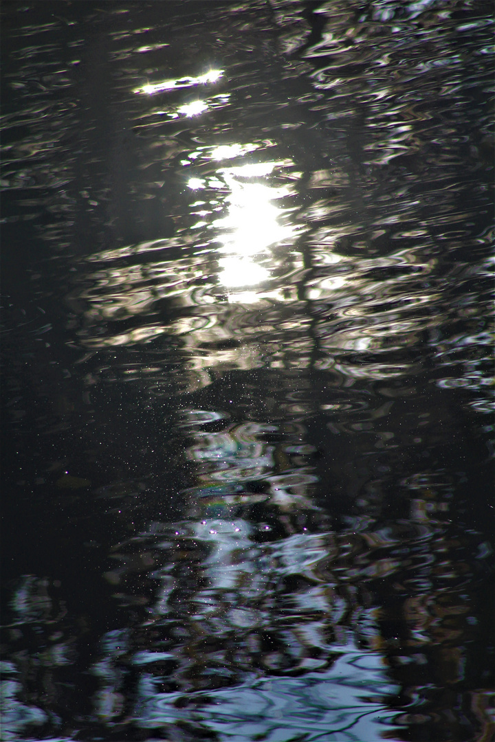 letztes Sonnenlicht auf dem Fluss