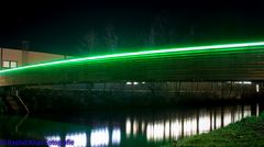 Leuchtbrücke am Abend ( Grün Version)