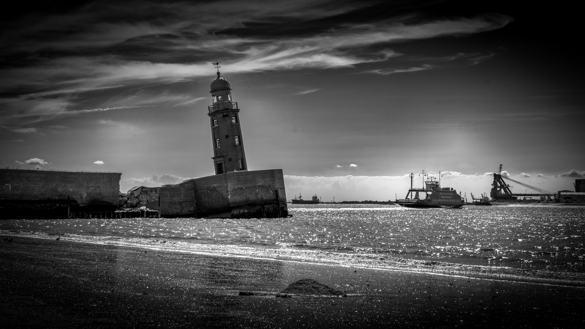 Leuchtfeuer Geestemündung schiefer Turm  