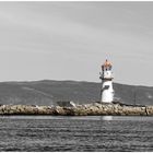 Leuchtturm am Hafen von Trondheim (Norwegen)