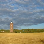 Leuchtturm am Kap Arkona auf Rügen in der Abendsonne