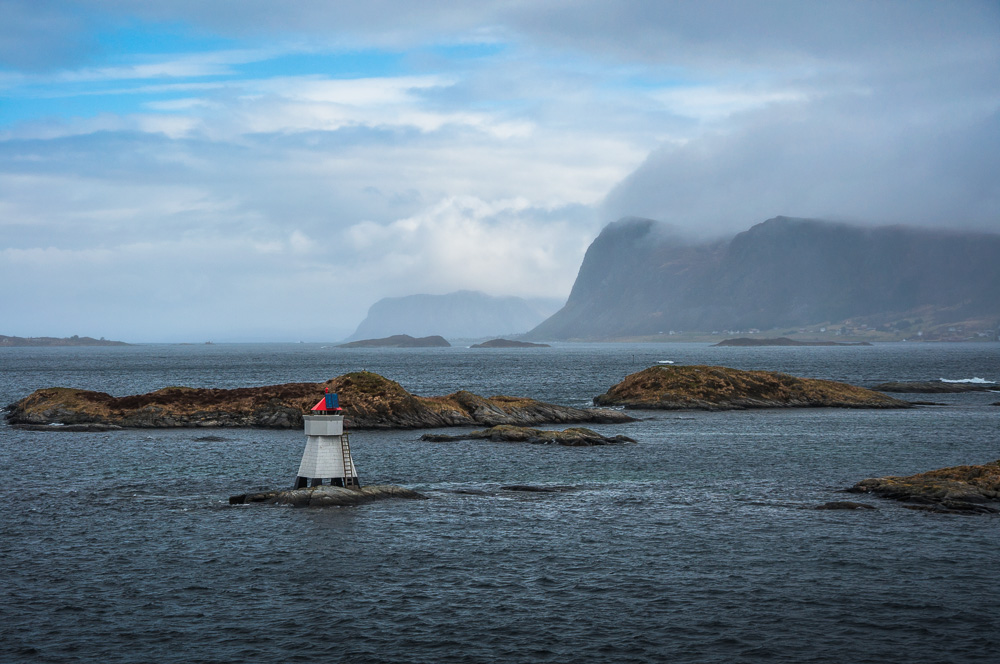 Leuchtturm bei Torvik, Norwegen