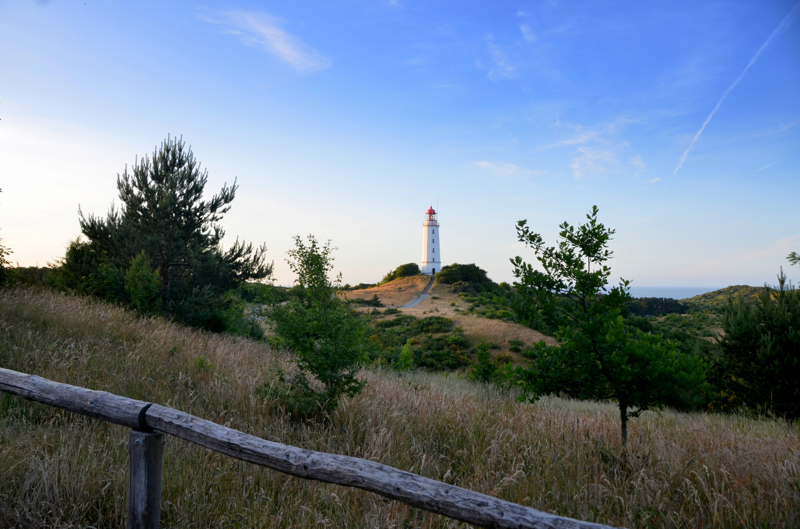 Leuchtturm Dornbusch am Abend