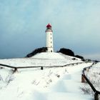 Leuchtturm Dornbusch mit Schneewehen bis 60cm hoch