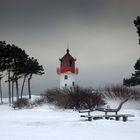 Leuchtturm Gellen im Winter