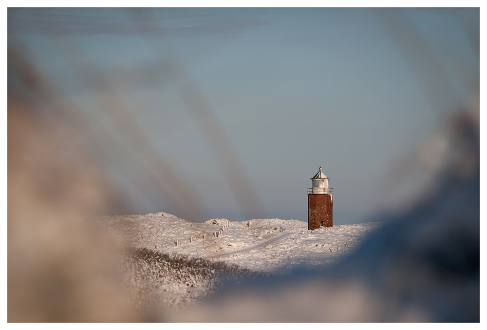 Leuchtturm Kampen im Schnee