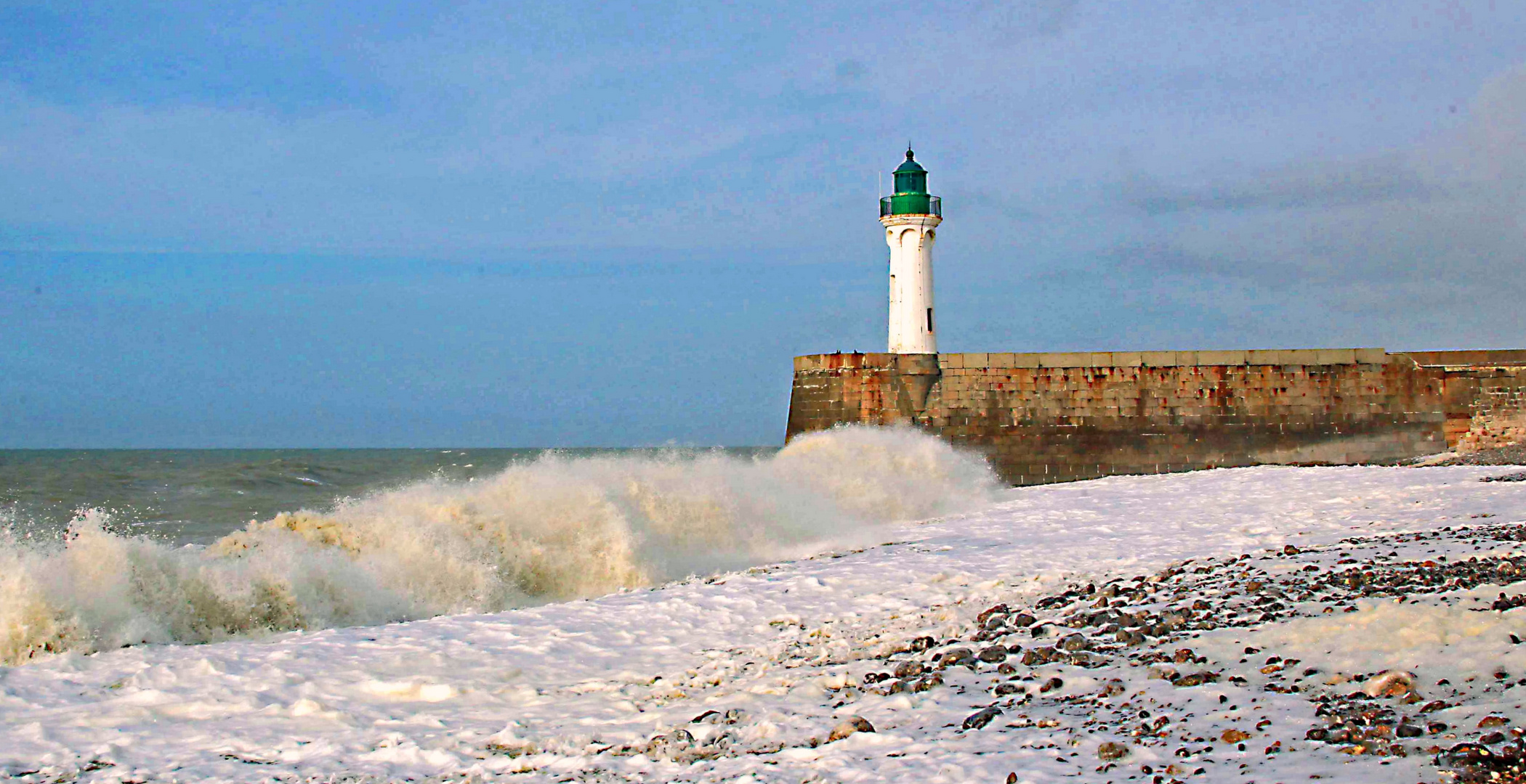 Leuchtturm, Mole, St.-Valery-en-Caux, Normandie