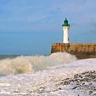 Leuchtturm, Mole, St.-Valery-en-Caux, Normandie