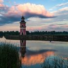 Leuchtturm Moritzburg, abends