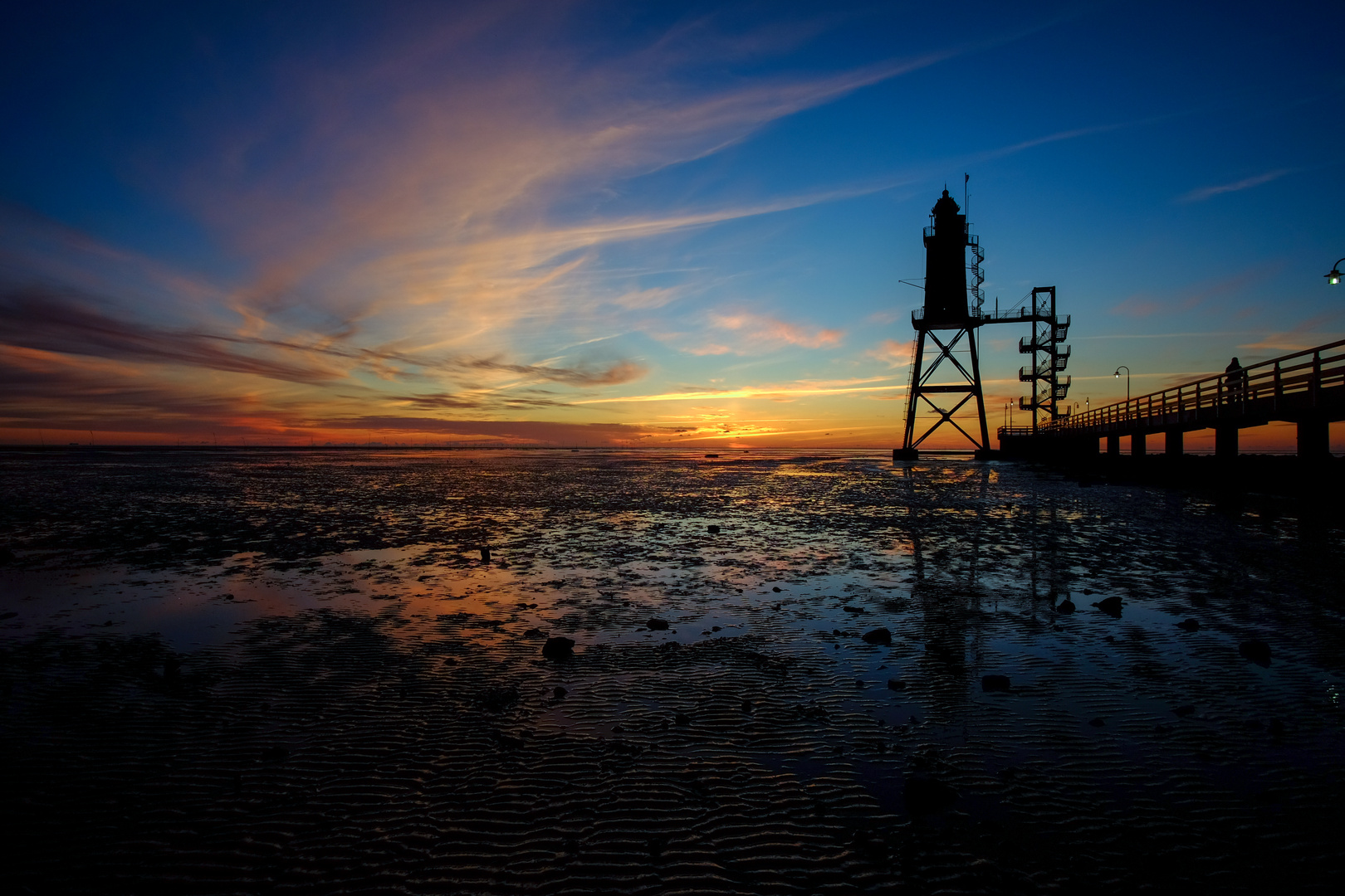 Leuchtturm Obereversand sunset