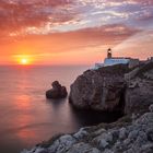 Leuchtturm Sao Vicente im Sonnenuntergang, Sagres Portugal