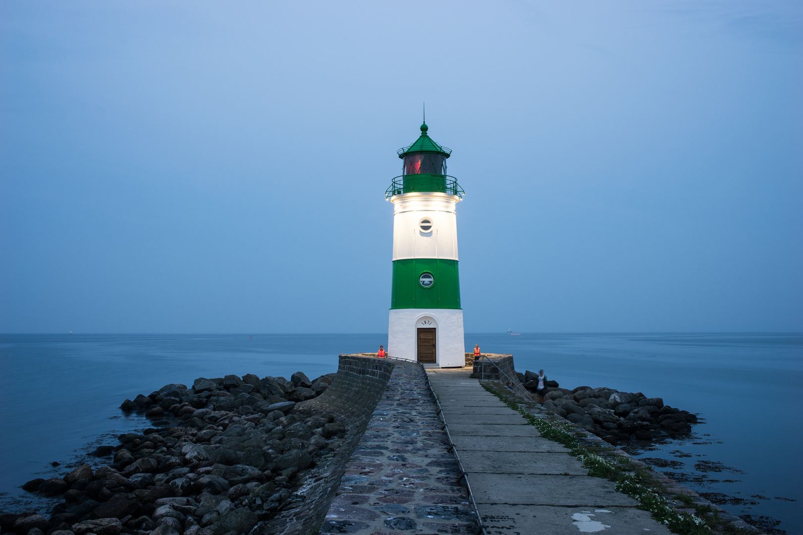 Leuchtturm Schleimünde bei Nacht