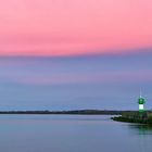 Leuchtturm Travemünde - im Sonnenuntergang mit Sahara-Staub