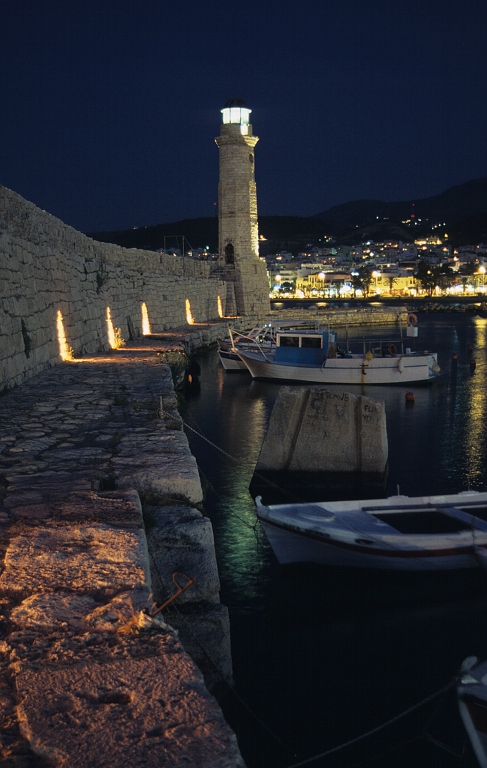 Leuchtturm vom Venizianischen Hafen in Rethymnon, Kreta