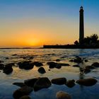 Leuchtturm von Gran Canaria im Sonnenuntergang