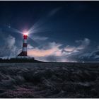 Leuchtturm Westerhever bei Nacht
