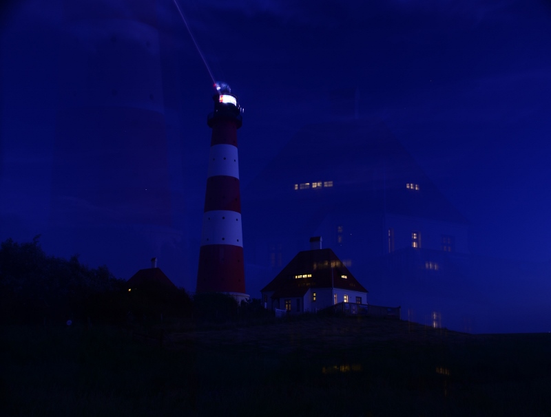 Leuchtturm Westerhever bei Nacht