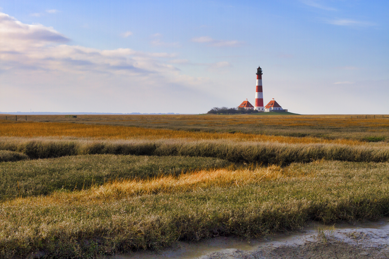 Leuchtturm Westerhever im Herbst