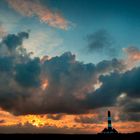 Leuchtturm Westerhever im Sonnenuntergang