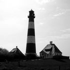 Leuchtturm Westerhever in schwarz/weiß