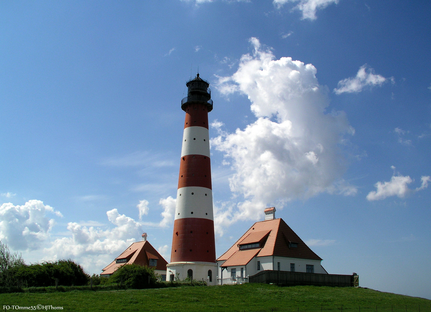 Leuchtturm Westerhever mit Wolken