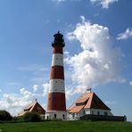 Leuchtturm Westerhever mit Wolken