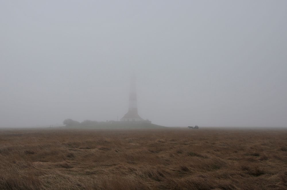 Leuchtturm Westerheversand im Nebel