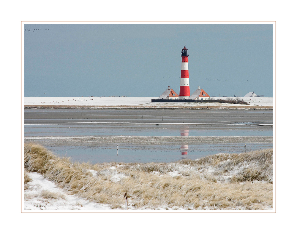 Leuchtturm Westerheversand - winterlich