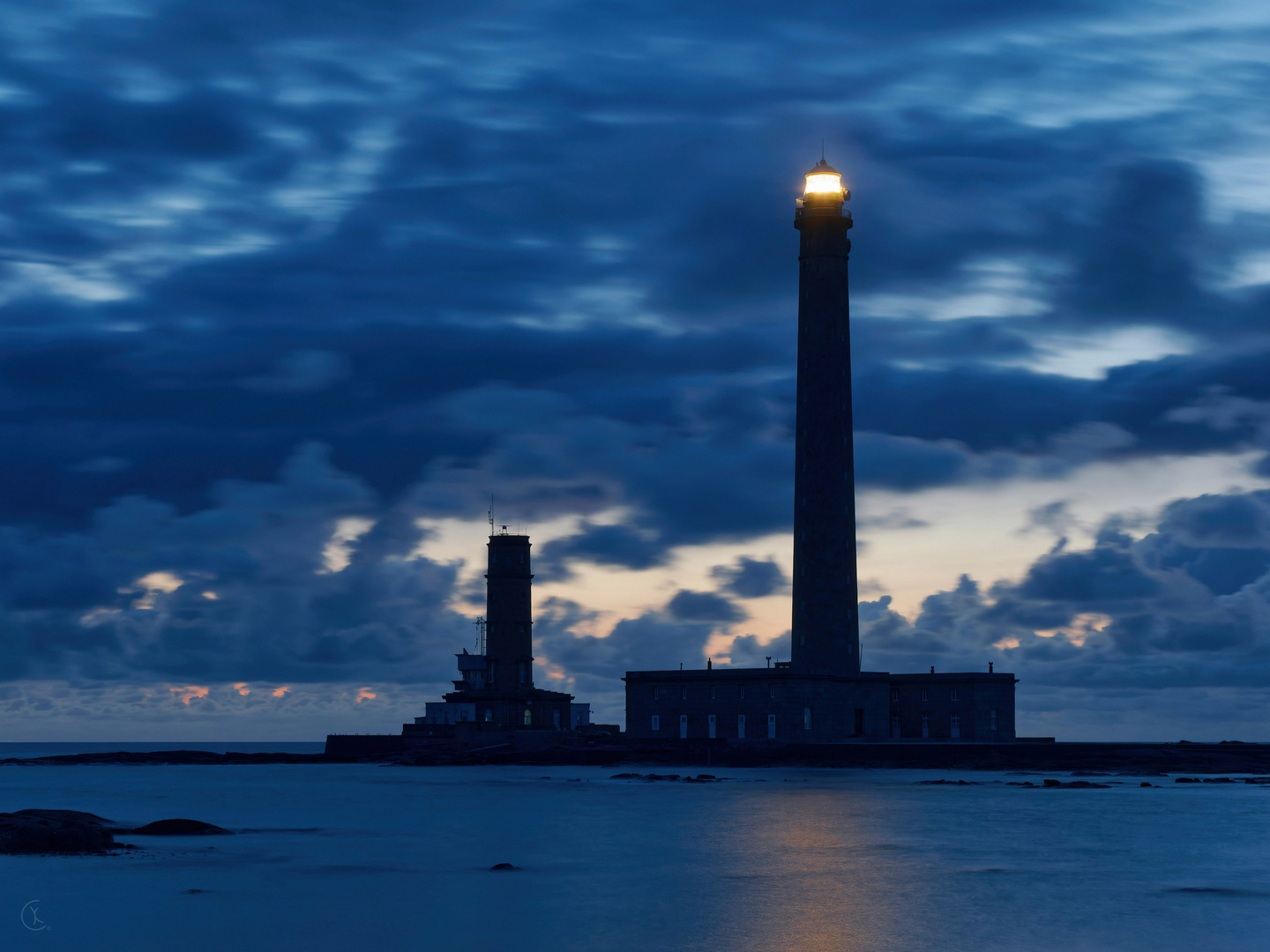 Leuchturm Gatteville zur blauen Stunde