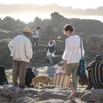 Leute nachmittags Felsen Meer maroc M-84