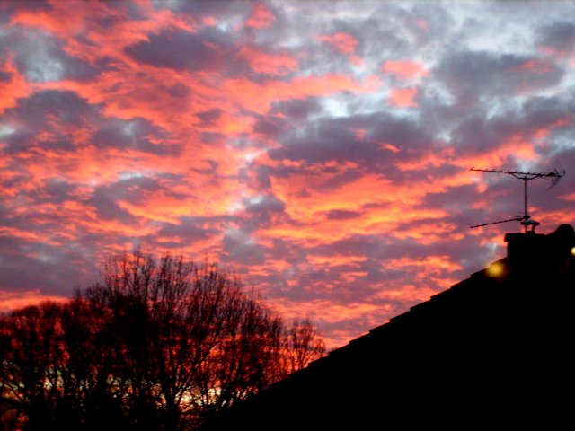 Levée du soleil, un matin d'hiver.