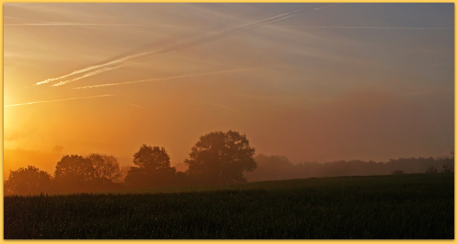  Lever de soleil légèrement brumeux près de chez moi