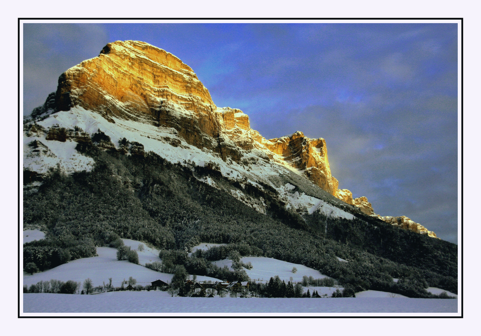 lever de soleil sur la Dent de Crolles