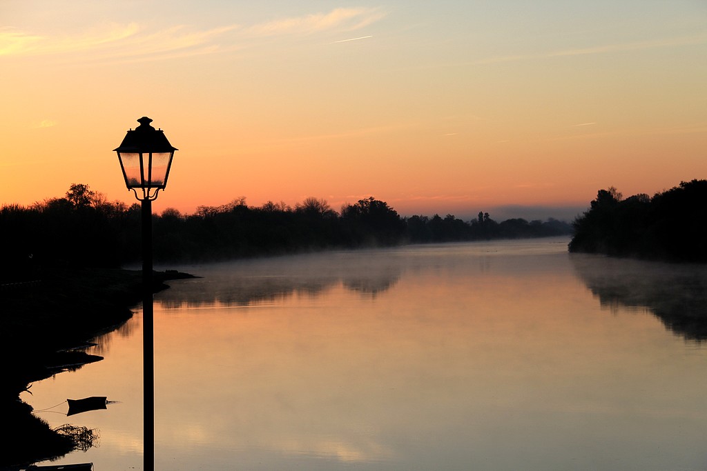 Lever de soleil sur la Dordogne