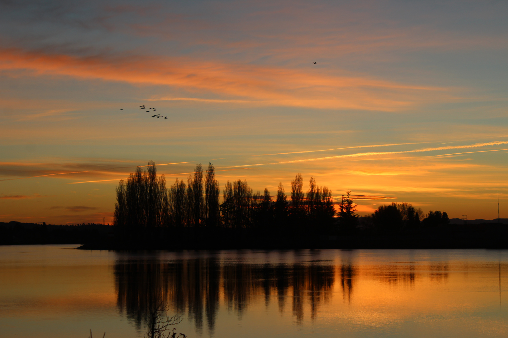 Lever de soleil sur le fleuve