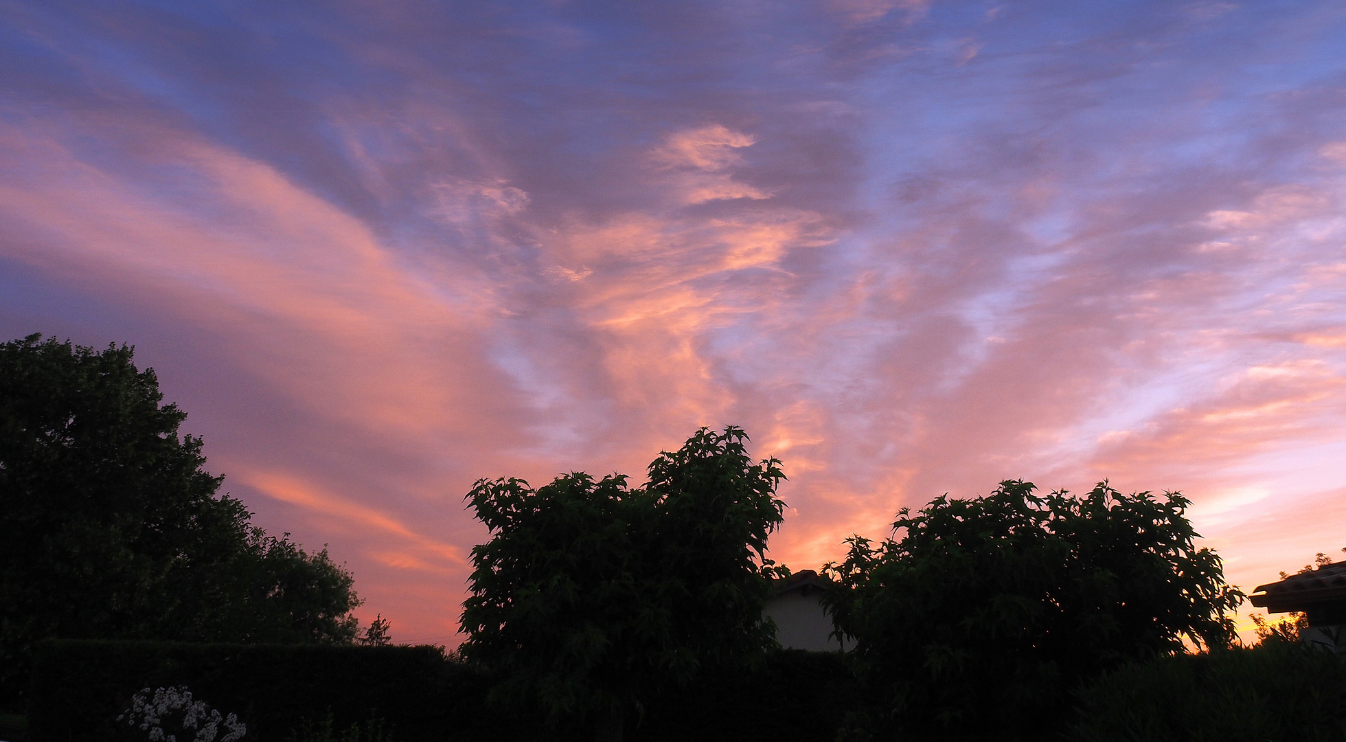 Lever de soleil vu du jardin