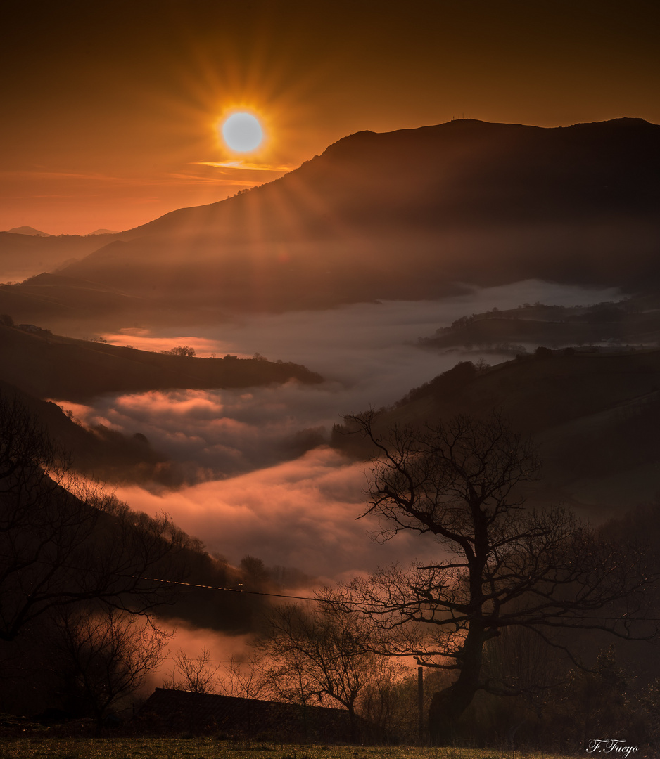 lever du jour sur le pays basque