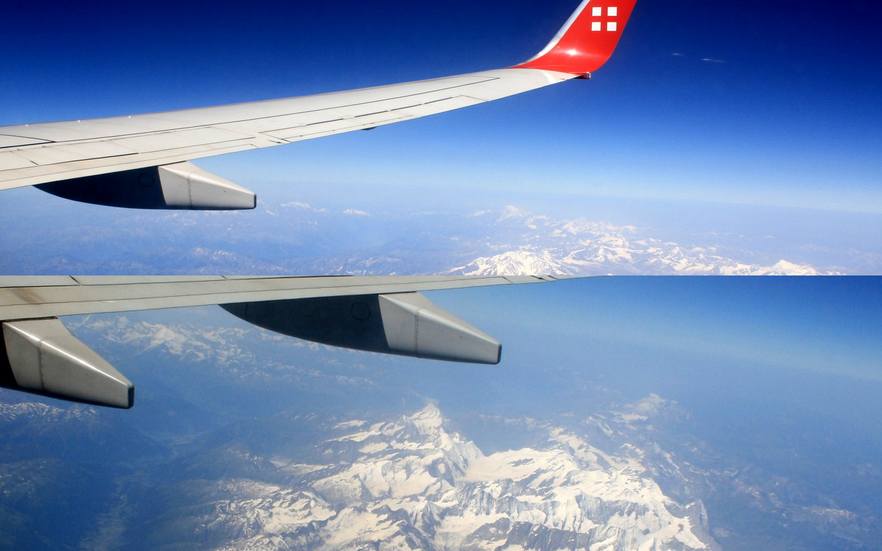 LH 588 über den "Alpen"__FOTO-Collage