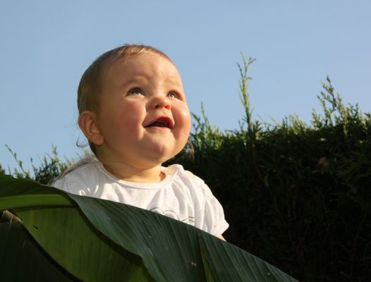 Lia erkundet den Garten