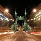 Liberty bridge at night