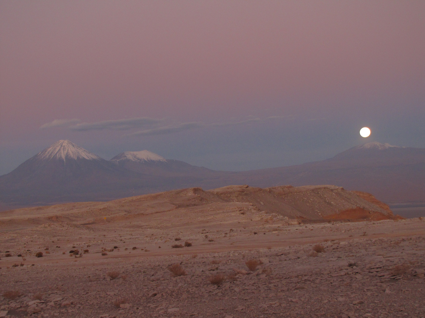 Licancabur mit aufgehendem Mond